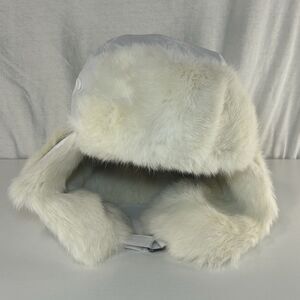 FRR Canada Winter Trapper Hat/Cap Rabbit Fur Size Ear Flaps Unisex White